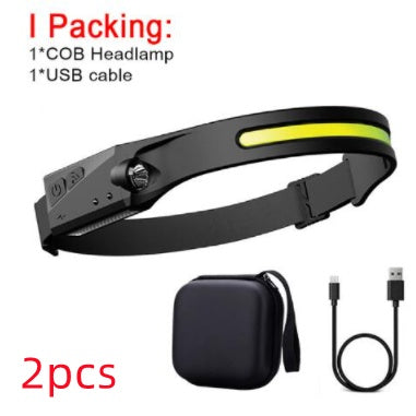 LED Induction Headlamp Flashlight- USB Rechargeable and Waterproof
