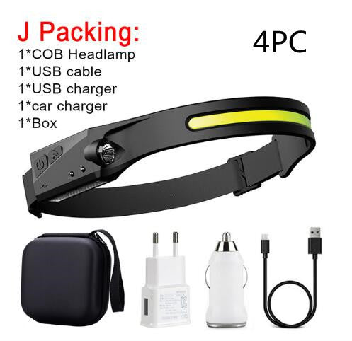 LED Induction Headlamp Flashlight- USB Rechargeable and Waterproof
