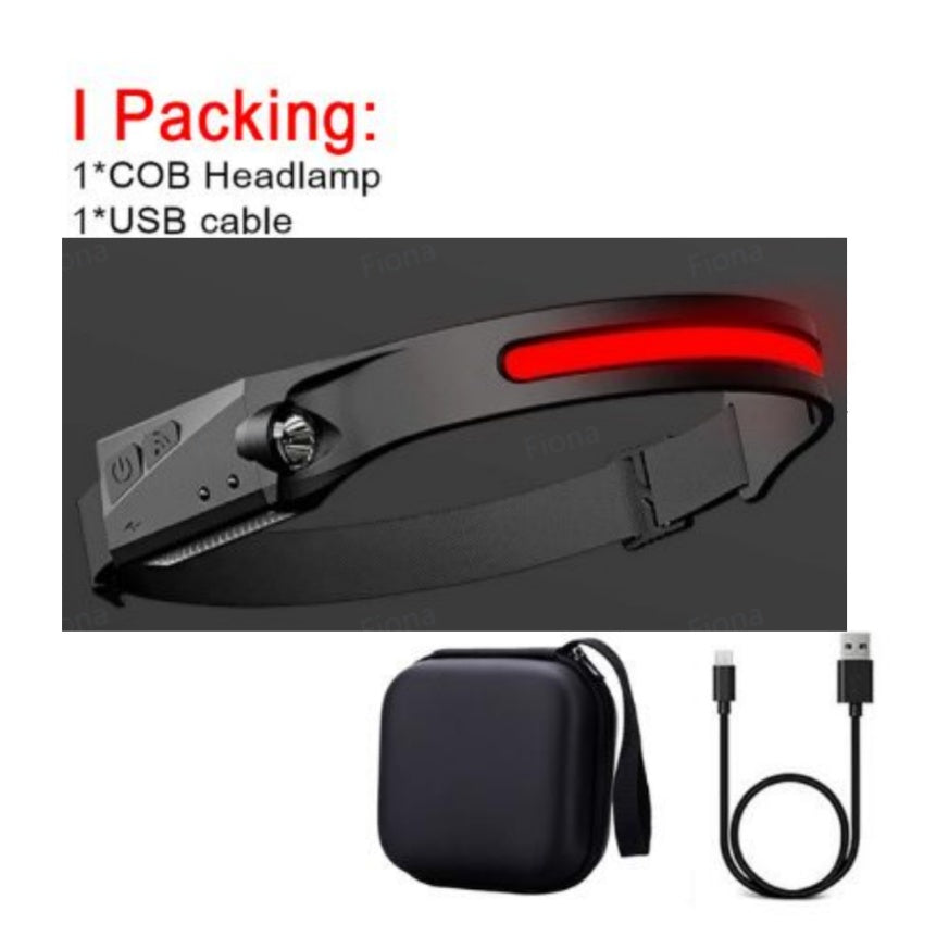 LED Induction Headlamp Flashlight- USB Rechargeable and Waterproof