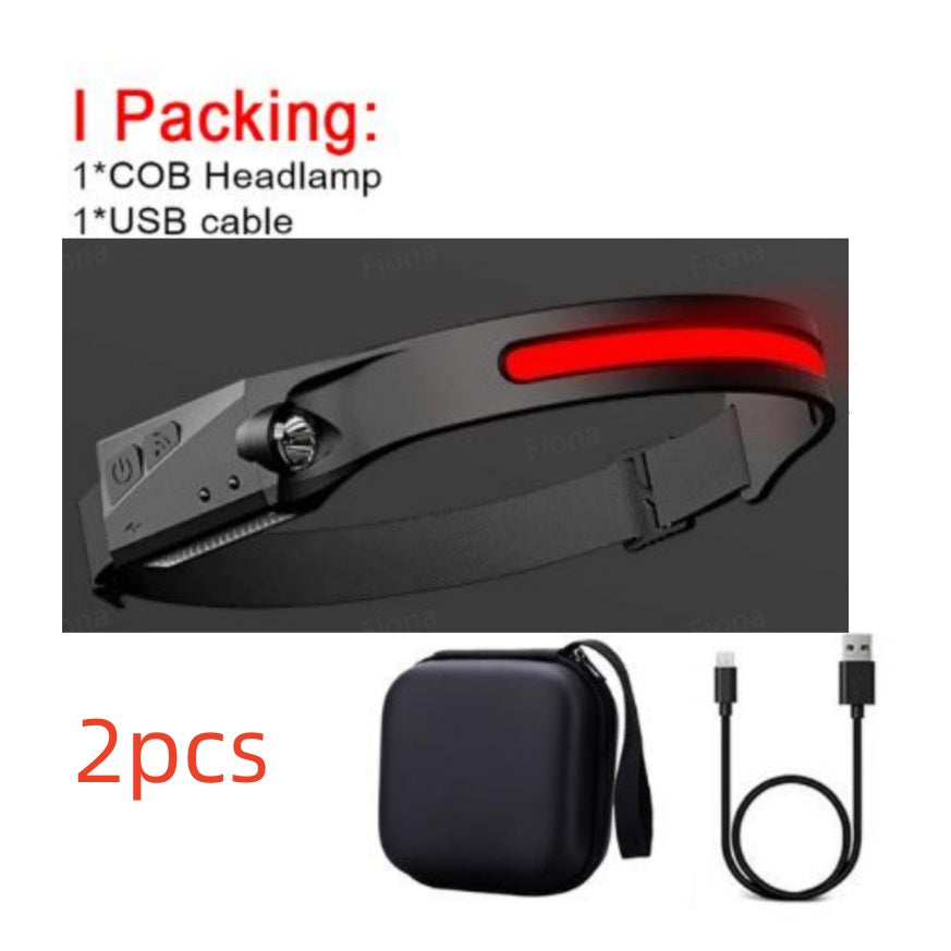 LED Induction Headlamp Flashlight- USB Rechargeable and Waterproof